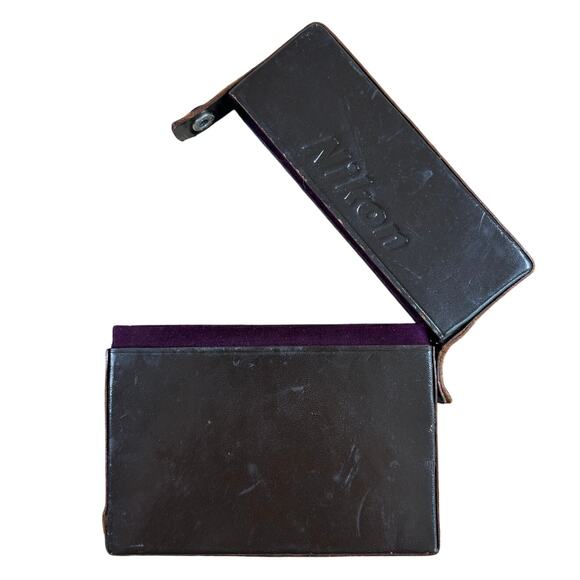 Nikon filter case leather brown case vtg with button closure - see measurements - Picture 3 of 7